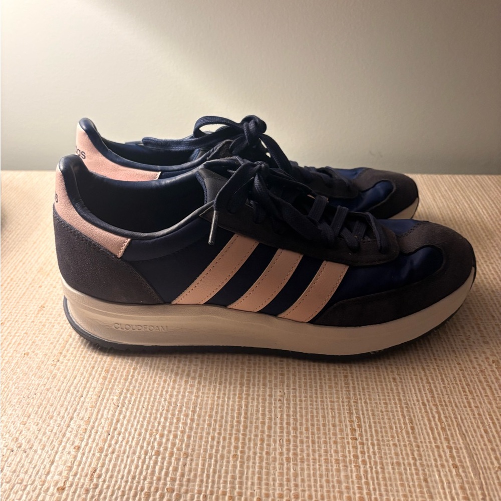 Adidas Navy and Pink Cloudfoam Sneakers